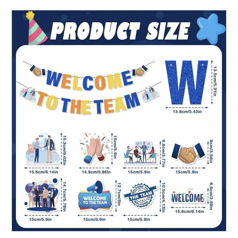 Welcome‎ to the Team Decorations - 10PCS Welcome to the Team Banner with Hanging